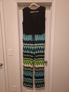 New Directions Abstract Print Jumpsuit Womens XL